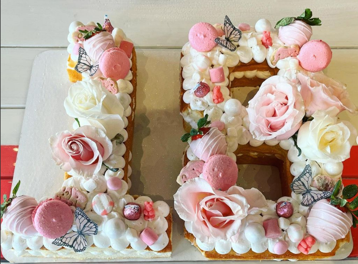 Floral Pink Letter Cake | Birthday Cakes | The Cake Store